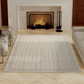 Abbey Latriss Ivory and Natural Wool Handwoven Area Rug