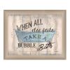 "Take a Bubble Bath" By Debbie DeWitt, Printed Wall Art, Ready To Hang Framed Poster, Beige Frame