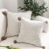 SOGA 2X 50cm Beige Rib Knit Throw Pillow Cover