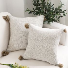 SOGA 2X 50cm Beige Rib Knit Throw Pillow Cover