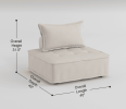 Living Room Furniture Tufted Accent Chair with Bolster Pillow Beige Boucle Fabric Upholstered 1pc Modern Modular Armless Chair Solid Wood