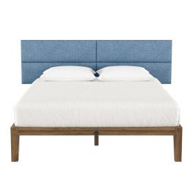 Jaxx Panelist Modern Padded Headboard – Set of 4 Wall Mounted Panels (Each 11.25" x 38") - King, Petrol Blue Microvelvet