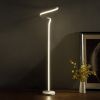 52.5-Inch LED Matte White Curvilinear S-Curve Spiral Tube Angled Floor Lamp