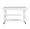 56 inch Rolling Kitchen Island with Storage,Kitchen Cart with Solid OAK Wood Top,Two-sided Kitchen island Cart on Wheels ,Wine and Spice Rack