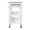 56 inch Rolling Kitchen Island with Storage,Kitchen Cart with Solid OAK Wood Top,Two-sided Kitchen island Cart on Wheels ,Wine and Spice Rack