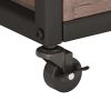 3 Tier Industrial Rolling Serving Cart with Lockable Wheels, Wine Rack Cart with Glass Holder for Indoor and Outdoor