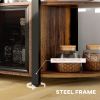 HOMCOM Wine Bar Cabinet with Charging Station and LED Lights, Industrial Liquor Cabinet Bar Stand for Home with 10-bottle Wine Rack, Glass Holders