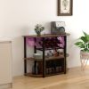 HOMCOM Wine Bar Cabinet with Charging Station and LED Lights, Industrial Liquor Cabinet Bar Stand for Home with 10-bottle Wine Rack, Glass Holders