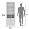 Cabinet 4-Tier, Glass Holder Stemware Rack, Wine Cabinet, Liquor Cabinet, 10 Bottle Cubbies, 4 Shelves, White