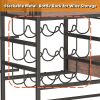 3 Tier Industrial Rolling Serving Cart with Lockable Wheels, Wine Rack Cart with Glass Holder for Indoor and Outdoor