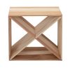Set of 2 24 Bottle Wine Rack, Wine Storage Cube for Bar Kitchen Cellar, Wood Crate in Natural