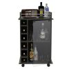 Dukat Bar Cart,Two Shelves, Six Built-in Wine Rack, Four Casters -Espresso