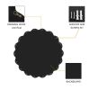 Solid Wood Wavy Mirror-Black Vanity Mirror Wall Decor 36" x 36" Modern Mirror Wall Decor for Bathroom, Bedroom, Living Room, Dining Room, Cloakroom