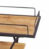 Painted Bar Cart, With Wine Rack And Glass Holder, For Kitchen, Serving, Hotel, Brown