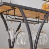 Painted Bar Cart, With Wine Rack And Glass Holder, For Kitchen, Serving, Hotel, Brown
