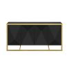 U_STYLE Mahogany Veneer Modern Sideboard with Unique Metal Legs,Suitable for Study,Entryway, Hallway, Living Room, Foyer