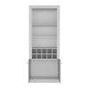 Cabinet 4-Tier, Glass Holder Stemware Rack, Wine Cabinet, Liquor Cabinet, 10 Bottle Cubbies, 4 Shelves, White
