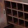 Draper - Mid Century Sideboard Buffet and Wine Rack - Medium Auburn Brown