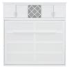 Queen Size Murphy Bed Wall Bed with Top Cabinets & Wine Rack ,White