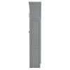 Queen Size Murphy Bed Wall Bed with Top Cabinets & Wine Rack ,Gray
