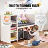 VEVOR Kids Reading Nook Bench, Toddler Bookshelf and Bookcase with Detachable Seat Cushion, 6-Cubby Storage Organizer Bench with 3 Drawers