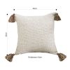 SOGA 2X 50cm Beige Rib Knit Throw Pillow Cover