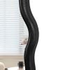 Solid Wood Wavy Mirror-Black Vanity Mirror Wall Decor 36" x 36" Modern Mirror Wall Decor for Bathroom, Bedroom, Living Room, Dining Room, Cloakroom