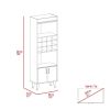 Oslo Bar Cabinet, Twelve Built-in Wine Rack, Double Door Cabinet, Two Shelves -Dark Walnut