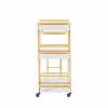 Painted Three-layer Bar Cart, With Wine Rack And Glass Holder, Suitable for Families And Small Gatherings, Gold