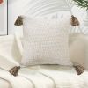 SOGA 2X 50cm Beige Rib Knit Throw Pillow Cover