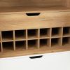 Bar Cabinet,Wine Bar Cabinet,Liquor Storage Credenza,Sideboard with Wine Racks & Stemware Holder,Wine glass holder,Metal handle