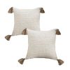 SOGA 2X 50cm Beige Rib Knit Throw Pillow Cover