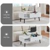 39" Wood Lift Top Coffee Table with Hidden Compartment and Storage Shelf for Living Room, Reception Room, White