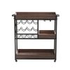 3 Tier Industrial Rolling Serving Cart with Lockable Wheels, Wine Rack Cart with Glass Holder for Indoor and Outdoor