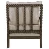 Beige and Natural Removable Back Accent Chair
