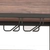 3 Tier Industrial Rolling Serving Cart with Lockable Wheels, Wine Rack Cart with Glass Holder for Indoor and Outdoor
