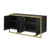 U_STYLE Mahogany Veneer Modern Sideboard with Unique Metal Legs,Suitable for Study,Entryway, Hallway, Living Room, Foyer