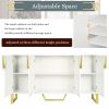 Modern sideboard with Four Doors,Metal handles & Legs and Adjustable Shelves Kitchen Cabinet