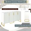 Modern sideboard with Four Doors,Metal handles & Legs and Adjustable Shelves Kitchen Cabinet