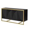 U_STYLE Mahogany Veneer Modern Sideboard with Unique Metal Legs,Suitable for Study,Entryway, Hallway, Living Room, Foyer