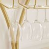 Electroplated Glass Bar Cart, With Wine Rack And Glass Holder, For Kitchen, Serving, Hotel Gold