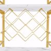 Painted Three-layer Bar Cart, With Wine Rack And Glass Holder, Suitable for Families And Small Gatherings, Gold