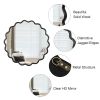 Solid Wood Wavy Mirror-Black Vanity Mirror Wall Decor 36" x 36" Modern Mirror Wall Decor for Bathroom, Bedroom, Living Room, Dining Room, Cloakroom