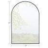 36"*24"Aluminum alloy fine-edged right-angle arched black wall mirror Decorative Bathroom Mirror with Elegant Scalloped Design (Double sided)