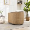 COOLMORE Swivel Barrel Chair, Comfy Round Accent Sofa Chair for Living Room, 360 Degree Swivel Barrel Club Chair, Leisure Arm Chair for Nursery, Hotel