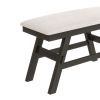 6-Piece Wood Counter Height Dining Table Set with Storage Shelf;  Kitchen Table Set with Bench and 4 Chairs; Rustic Style