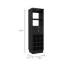 Classic Bar Cabinet; Two Drawers; Twelve Built-in Wine Rack-Black