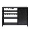 Bar Cabinet,Wine Bar Cabinet,Liquor Storage Credenza,Sideboard with Wine Racks & Stemware Holder,With UAB socket,Metal bracket