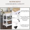 56 inch Rolling Kitchen Island with Storage,Kitchen Cart with Solid OAK Wood Top,Two-sided Kitchen island Cart on Wheels ,Wine and Spice Rack