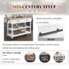 56 inch Rolling Kitchen Island with Storage,Kitchen Cart with Solid OAK Wood Top,Two-sided Kitchen island Cart on Wheels ,Wine and Spice Rack